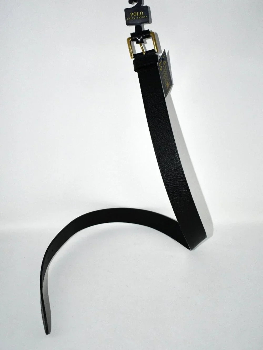 Polo Ralph Lauren Signature Pony Leather Belt in Black Size:36 #405898669001 NWT